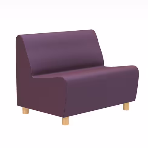 Banquette 2 places Yola II - textile enduit uni - patins bois