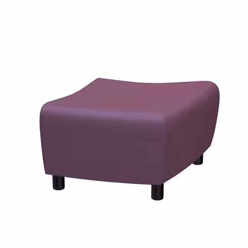 Pouf d'extrémité Yola - textile enduit uni - patins polypropylène noir