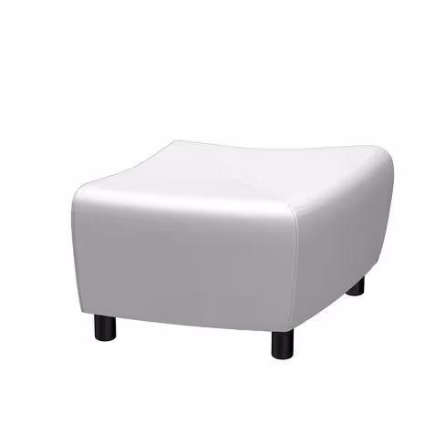 Pouf d'extrémité Yola - textile enduit grainé - patins polypropylène noir