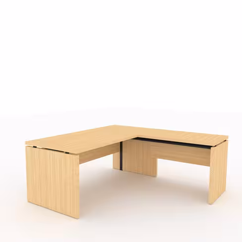 Bureau droit Amphitéo - l. 180 x pr. 80 cm + retour sur pied l. 100 x pr. 60 cm