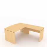 Bureau courbe Amphitéo - l. 160 x pr. 80-90 cm + retour sur pied l. 100 x pr. 60 cm