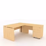 Bureau droit Amphitéo - l. 160 x pr. 80 cm + retour sur caisson l. 100 x pr. 60 cm - 2 tiroirs plats 1 doss. susp.