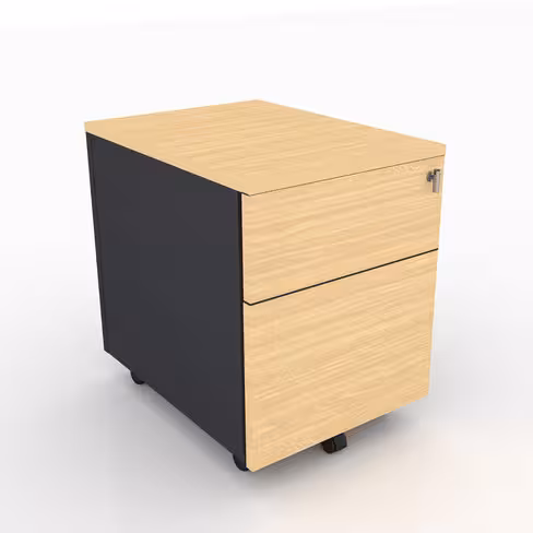 Caisson mobile Amphitéo - 1 tiroir plat et 1 tiroir dossiers suspendus - avec coiffe