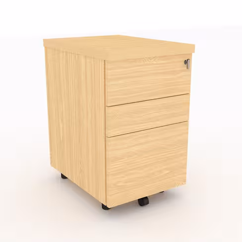 Caisson hauteur bureau Amphitéo - 2 tiroirs plats et 1 tiroir dossiers suspendus - pr. 60 cm