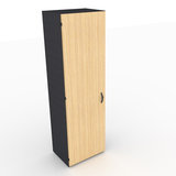 Vestiaire mélaminé placage bois Amphitéo - h. 197 x l. 60 cm - 1 porte battante