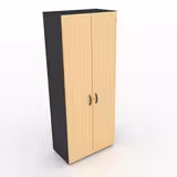 Vestiaire mélaminé placage bois Amphitéo - h. 197 x l. 80 cm - 2 portes battantes