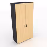 Vestiaire mélaminé placage bois Amphitéo - h. 197 x l. 100 cm - 2 portes battantes