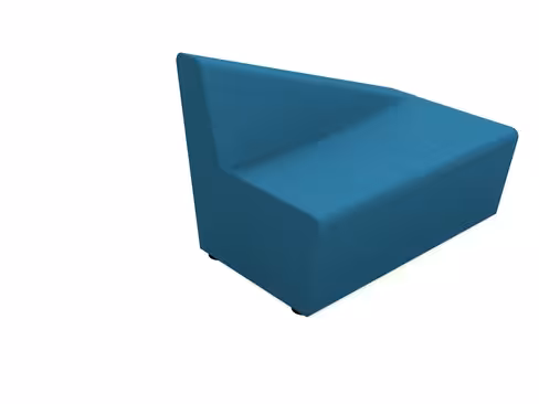 Banquette 2 places Mendi - textile enduit grainé - dossier incliné à gauche