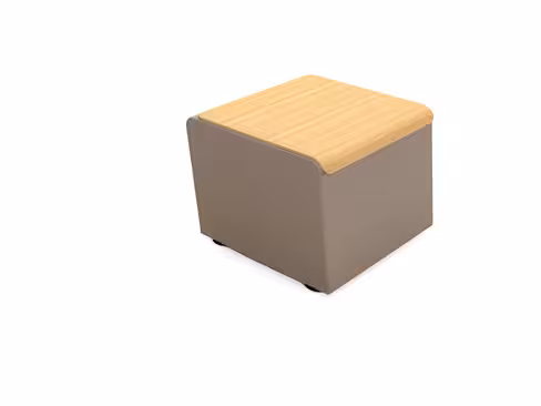 Table basse Mendi - textile enduit uni bois - plateau chêne blanchi