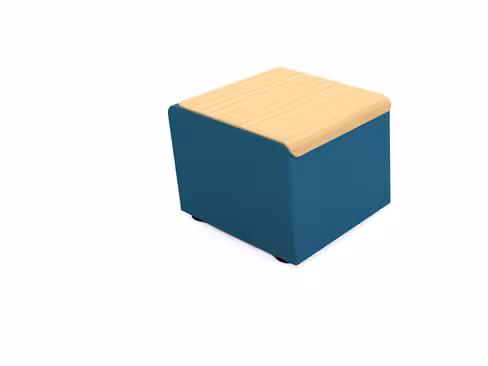 Table basse Mendi - bois - plateau chêne blanchi textile enduit grainé