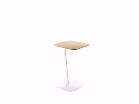 Table de travail Mendi - piétement époxy blanc - plateau chêne blanchi