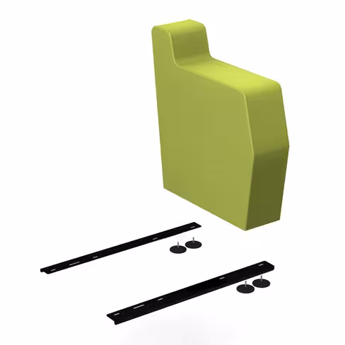 Accoudoir d'extrémité Mendi - textile enduit uni - avec système de liaison