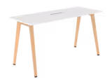 Table haute B Free - 200 x 80 cm - piétement bois - avec trappe articulée et goulotte