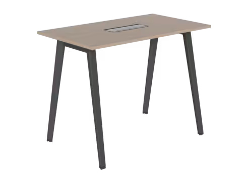 Table haute B Free - 140 x 80 cm - piétement métallique - avec trappe affleurante et goulotte