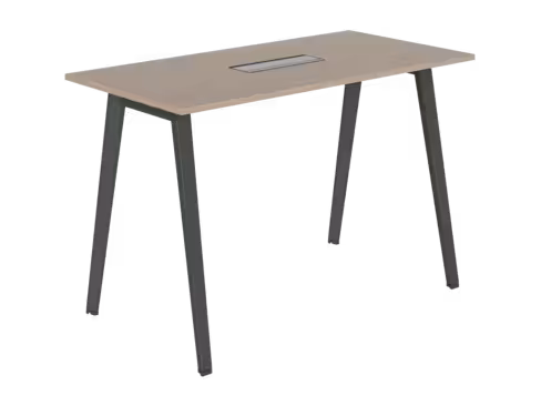 Table haute B Free - 160 x 80 cm - piétement métallique - avec trappe affleurante et goulotte