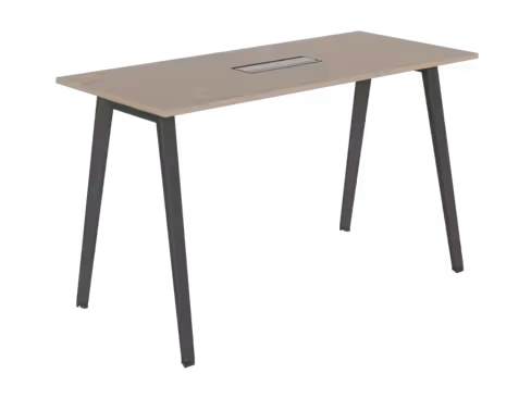 Table haute B Free - 180 x 80 cm - piétement métallique - avec trappe affleurante et goulotte