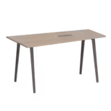 Table haute trapèze B Free - 200 x 80-110 cm - piétement métallique - avec trappe affleurante et goulotte