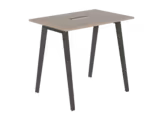 Table haute B Free - 120 x 80 cm - piétement métallique - avec trappe articulée et goulotte