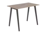 Table haute B Free - 140 x 80 cm - piétement métallique - avec trappe articulée et goulotte