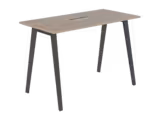 Table haute B Free - 160 x 80 cm - piétement métallique - avec trappe articulée et goulotte