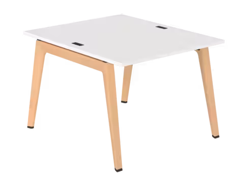 Table face à face B Free - 100 x 120 cm - mélaminé - piétement bois