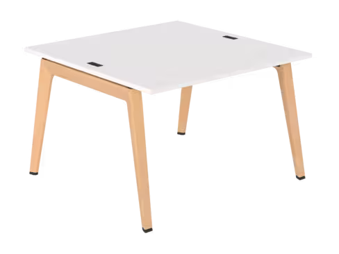 Table face à face B Free - 120 x 120 cm - mélaminé - piétement bois