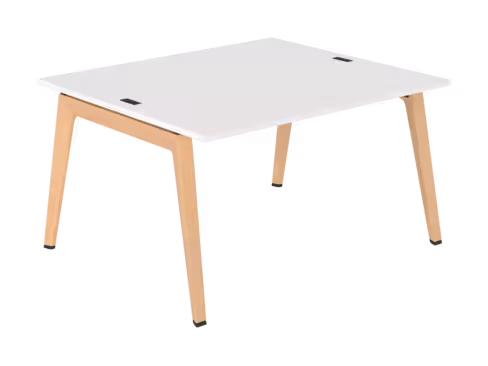 Table face à face B Free - 140 x 120 cm - mélaminé - piétement bois