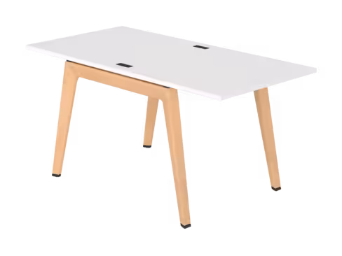 Table face à face B Free - 80 x 160 cm - mélaminé - piétement bois