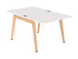 Table face à face B Free - 100 x 160 cm - mélaminé - piétement bois
