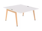 Table face à face B Free - 140 x 160 cm - mélaminé - piétement bois