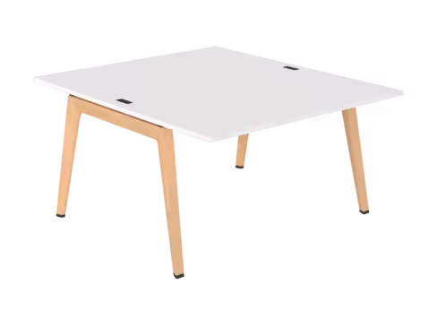 Table face à face B Free - 140 x 160 cm - mélaminé - piétement bois