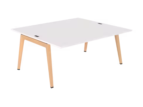 Table face à face B Free - 180 x 160 cm - mélaminé - piétement bois