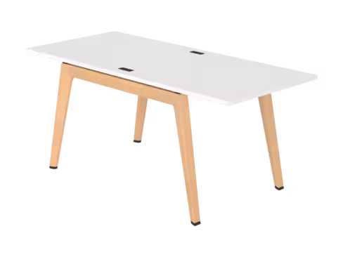 Table face à face B Free - 80 x 180 cm - mélaminé - piétement bois