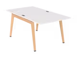 Table face à face B Free - 100 x 180 cm - mélaminé - piétement bois