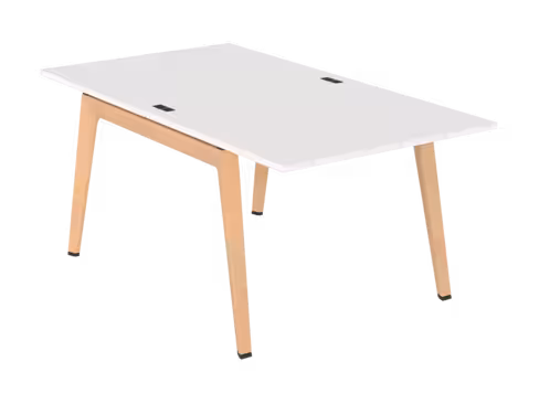 Table face à face B Free - 100 x 180 cm - mélaminé - piétement bois