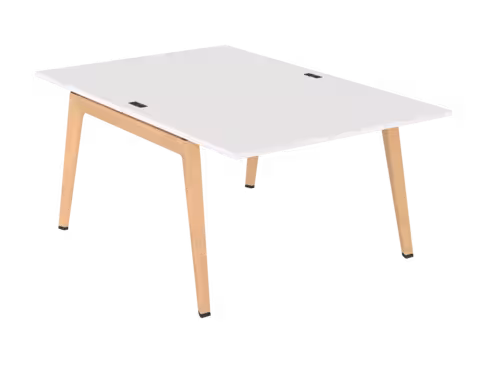 Table face à face B Free - 120 x 180 cm - mélaminé - piétement bois