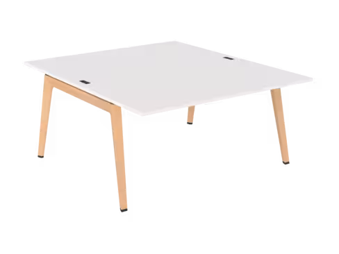 Table face à face B Free - 160 x 180 cm - mélaminé - piétement bois