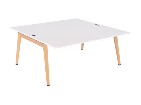 Table face à face B Free - 180 x 180 cm - mélaminé - piétement bois