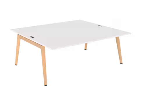 Table face à face B Free - 200 x 180 cm - mélaminé - piétement bois