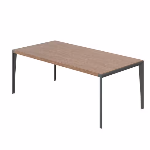 Bureau droit placage bois X-Time Wood - l. 201 x p. 101 cm