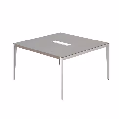 Bureau droit placage bois X-Time Wood - l. 141 x p. 141 cm - top access