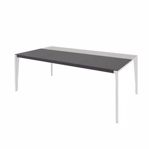 Bureau droit placage bois X-Time Wood - l. 201 x p. 101 cm - sous-main cuir intégré