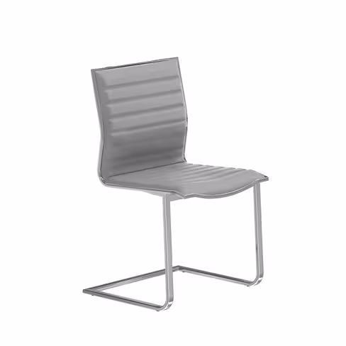 Chaise visiteur luge Lira - tissu - piétement chromé