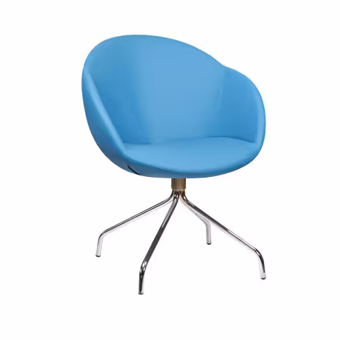 Fauteuil sur piétement araignée Evy - textile enduit lisse - unicolore