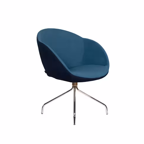 Fauteuil sur piétement araignée Evy - microfibre - bicolore