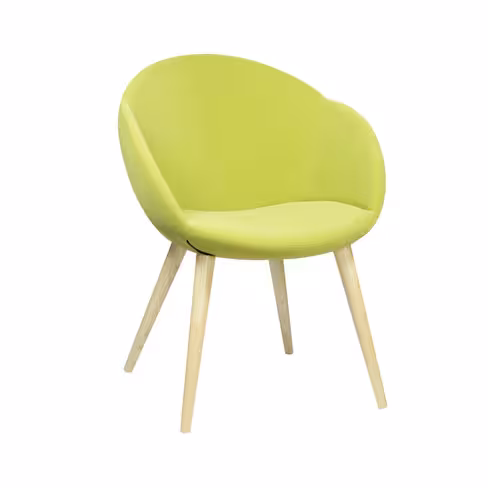 Fauteuil 4 pieds bois Evy - microfibre - unicolore