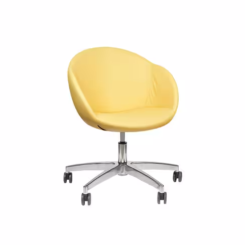 Fauteuil à roulettes Evy - cuir - unicolore