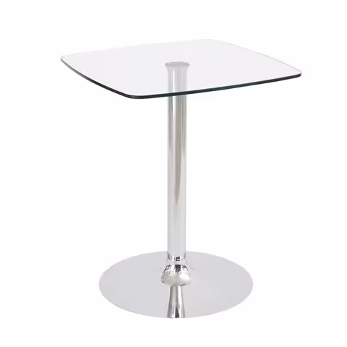 Guéridon Evy - 60 x 60 cm - plateau verre - piétement métal