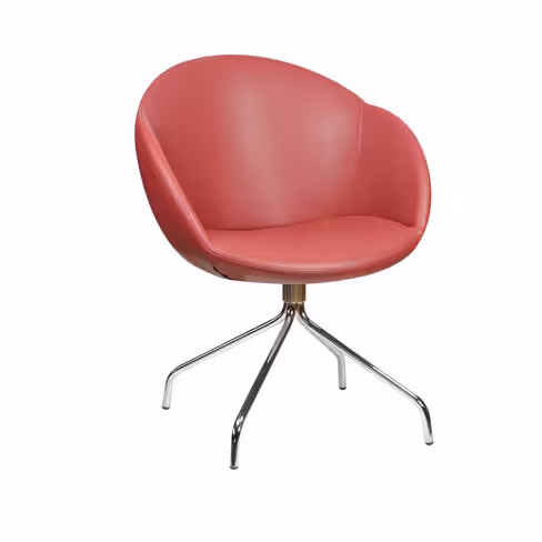 Fauteuil sur piétement araignée Evy - textile enduit grainé - unicolore