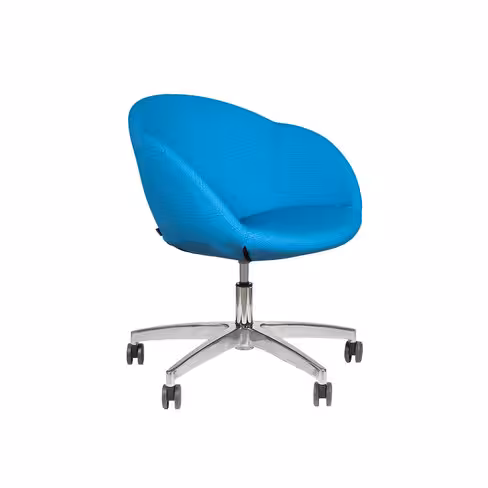 Fauteuil à roulettes Evy - textile enduit texturé unicolore réglable en hauteur - piétement 5 branches